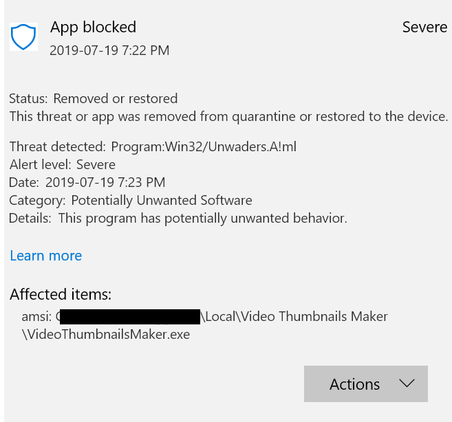 screen shot